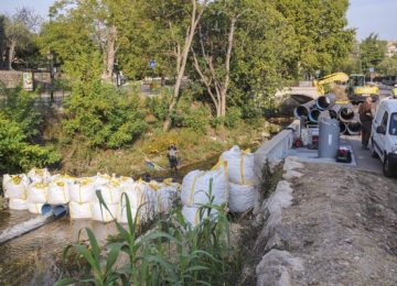 Travaux de réparation dans la Brague