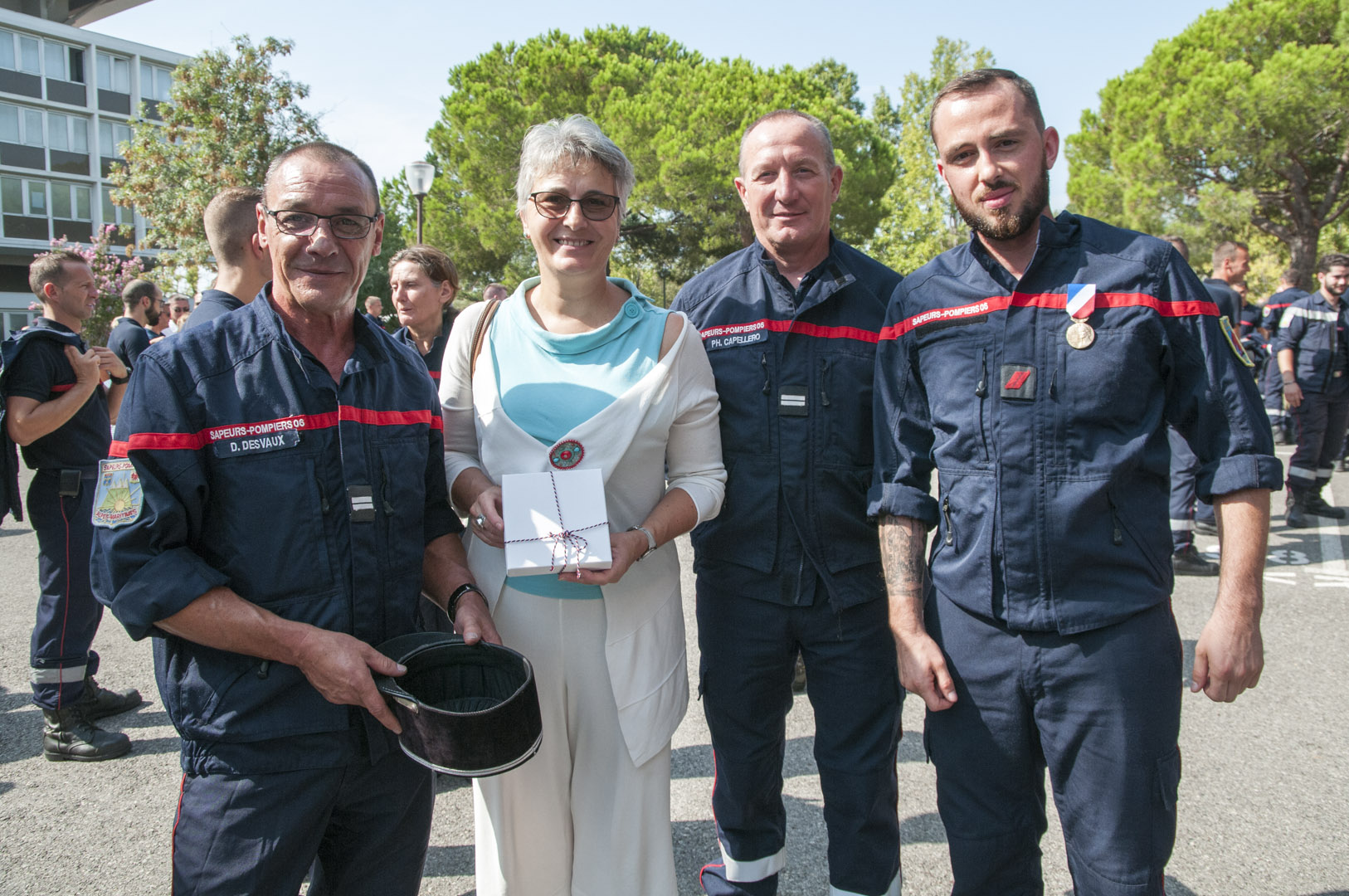 récompenses médailles pompiers Biot nuit du 14 juillet 2016