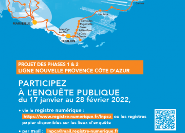 Lancement de l’enquête publique portant sur le projet des phases 1 & 2 de la Ligne Nouvelle Provence Côte d’Azur